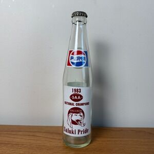 Vintage 1983 Pepsi Bottle SIU Salukis 1-AA National Champions Football 10oz